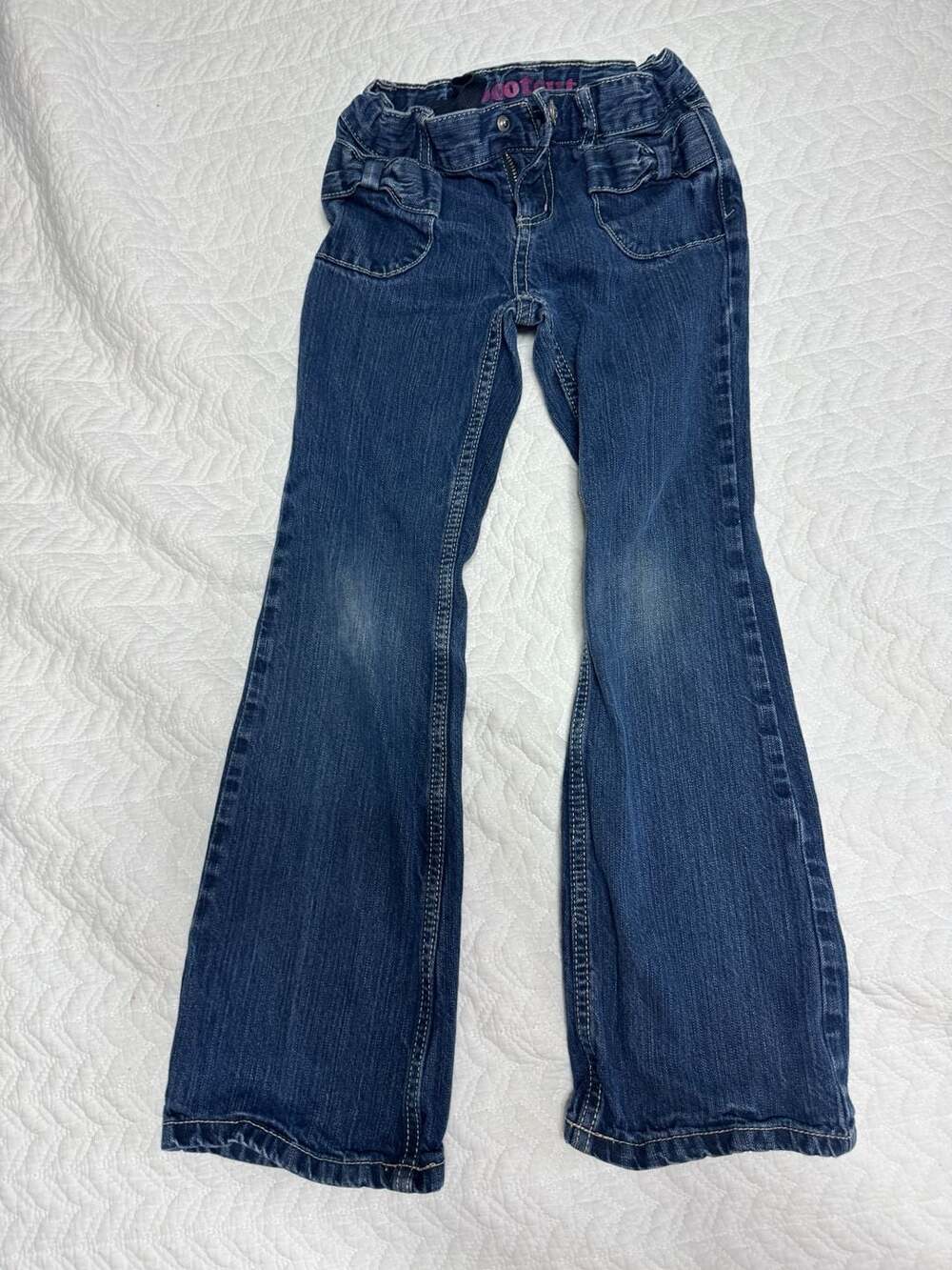 Girls Gymboree Bootcut Jeans Size 8 Blue Denim Adjustable Waist